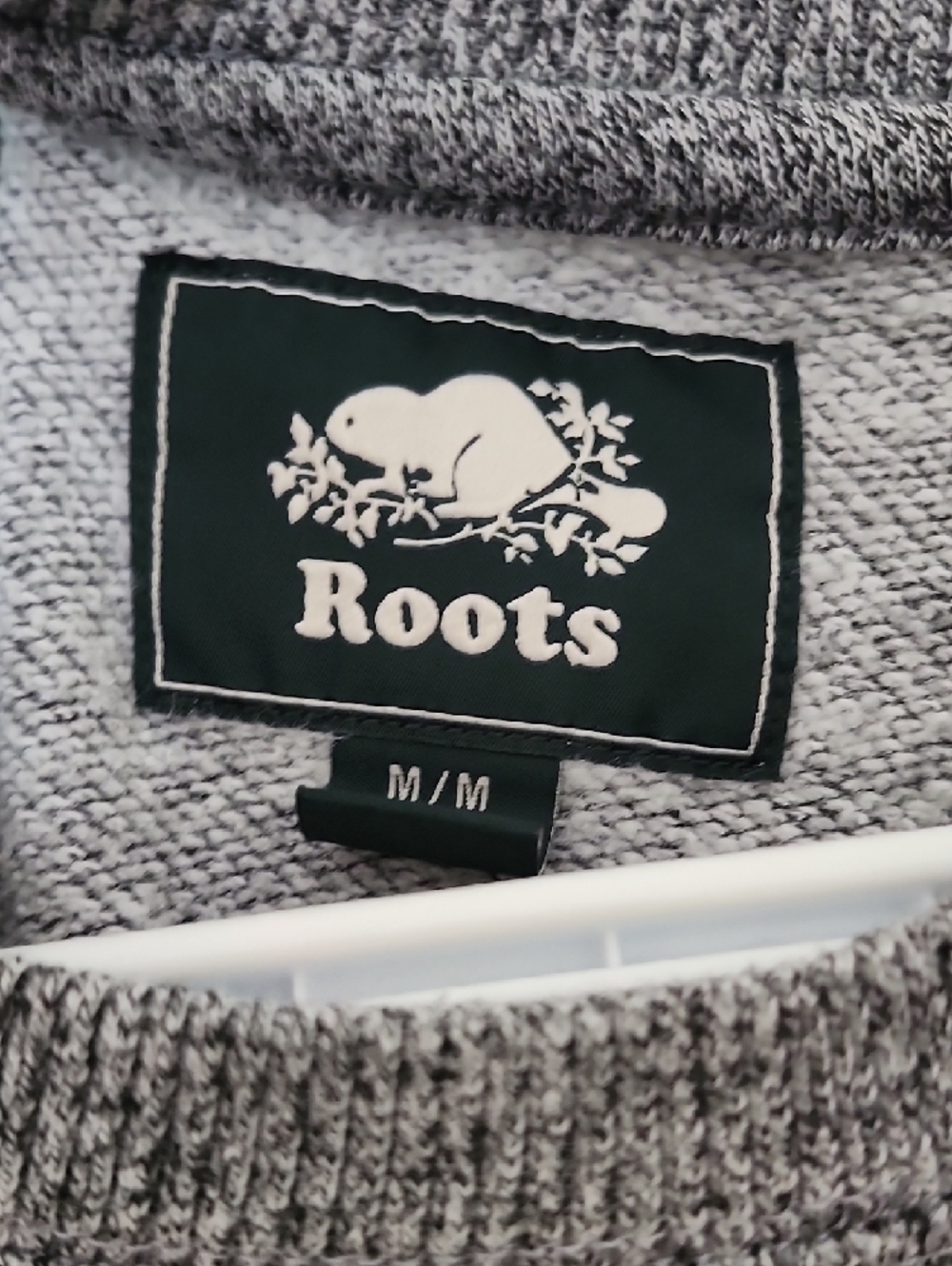 Roots Men's Grey Crewneck with White Logo - Picture 2 of 4